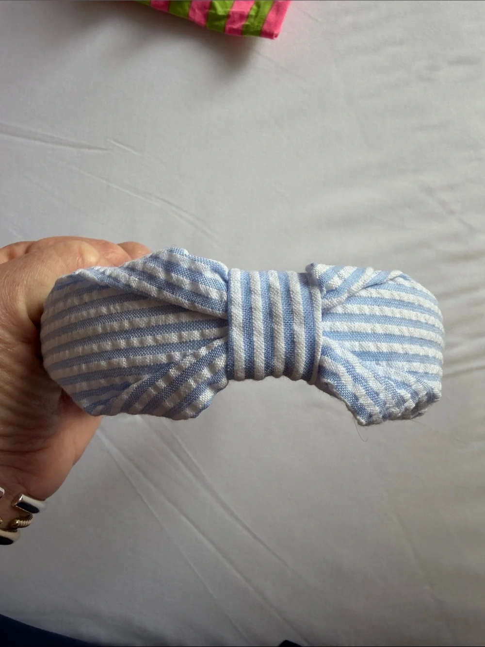 Blue & White Striped Kids Headband